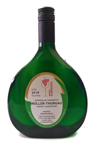 Tauberzeller Hasennestle Müller-Thurgau Kabinett halbtrocken 2018er